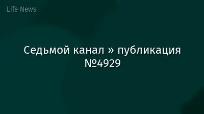 Седьмой канал » публикация №4929