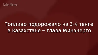 Топливо подорожало на 3-4 тенге в Казахстане – глава Минэнерго
