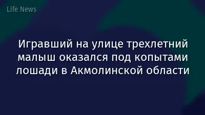 Игравший на улице трехлетний малыш оказался под копытами лошади в Акмолинской области