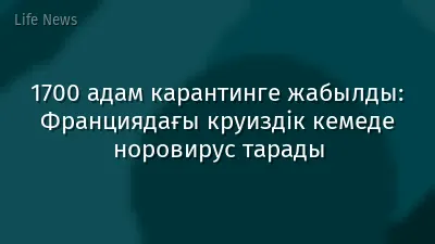 1700 адам карантинге жабылды: Франциядағы круиздік кемеде норовирус тарады