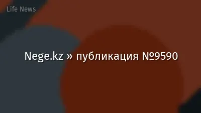 Nege.kz » публикация №9590