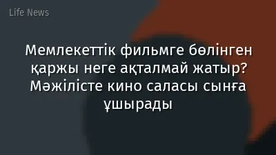 Мемлекеттік фильмге бөлінген қаржы неге ақталмай жатыр? Мәжілісте кино саласы сынға ұшырады