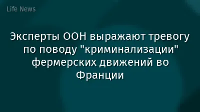 Эксперты ООН выражают тревогу по поводу "криминализации" фермерских движений во Франции
