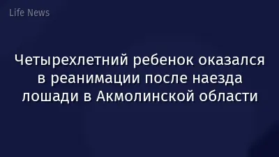 Четырехлетний ребенок оказался в реанимации после наезда лошади в Акмолинской области