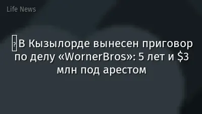 ️В Кызылорде вынесен приговор по делу «WornerBros»: 5 лет и $3 млн под арестом