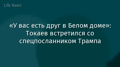«У вас есть друг в Белом доме»: Токаев встретился со спецпосланником Трампа