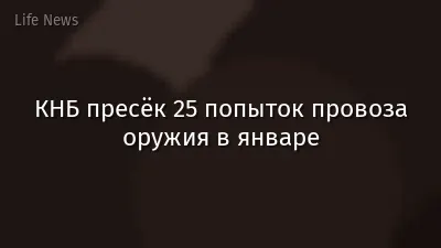 КНБ пресёк 25 попыток провоза оружия в январе