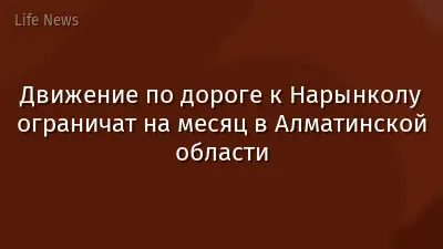Движение по дороге к Нарынколу ограничат на месяц в Алматинской области