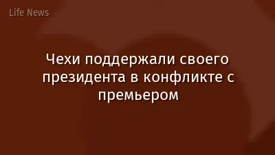 Чехи поддержали своего президента в конфликте с премьером