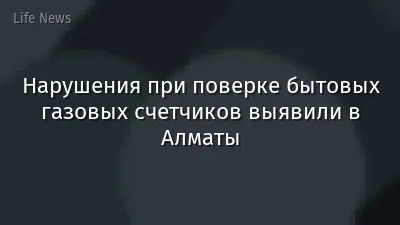 Нарушения при поверке бытовых газовых счетчиков выявили в Алматы