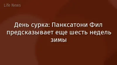 День сурка: Панксатони Фил предсказывает еще шесть недель зимы
