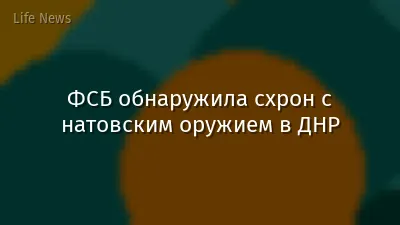 ФСБ обнаружила схрон с натовским оружием в ДНР