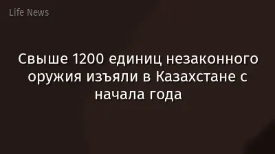 Свыше 1200 единиц незаконного оружия изъяли в Казахстане с начала года