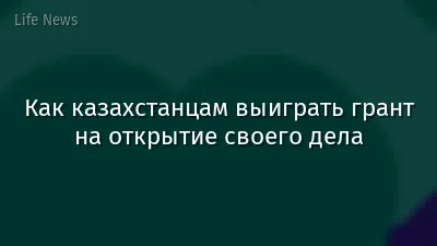 Как казахстанцам выиграть грант на открытие своего дела