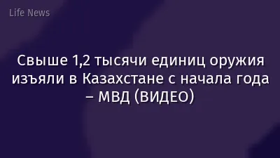 Свыше 1,2 тысячи единиц оружия изъяли в Казахстане с начала года – МВД (ВИДЕО)