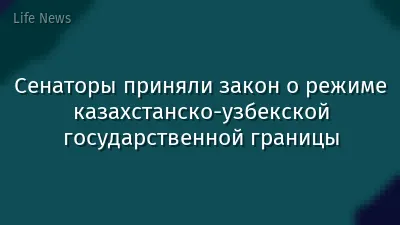 Сенаторы приняли закон о режиме казахстанско-узбекской государственной границы