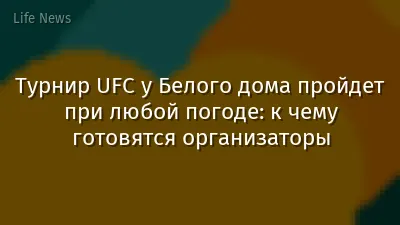Турнир UFC у Белого дома пройдет при любой погоде: к чему готовятся организаторы